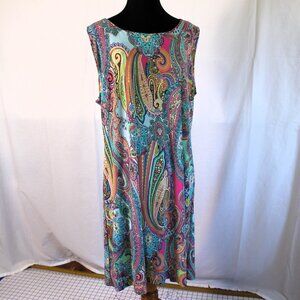 Tommy Hilfiger Multicolor Paisley Sleeveless Midi Dress